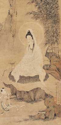 刘彦冲 童子拜观音 立轴